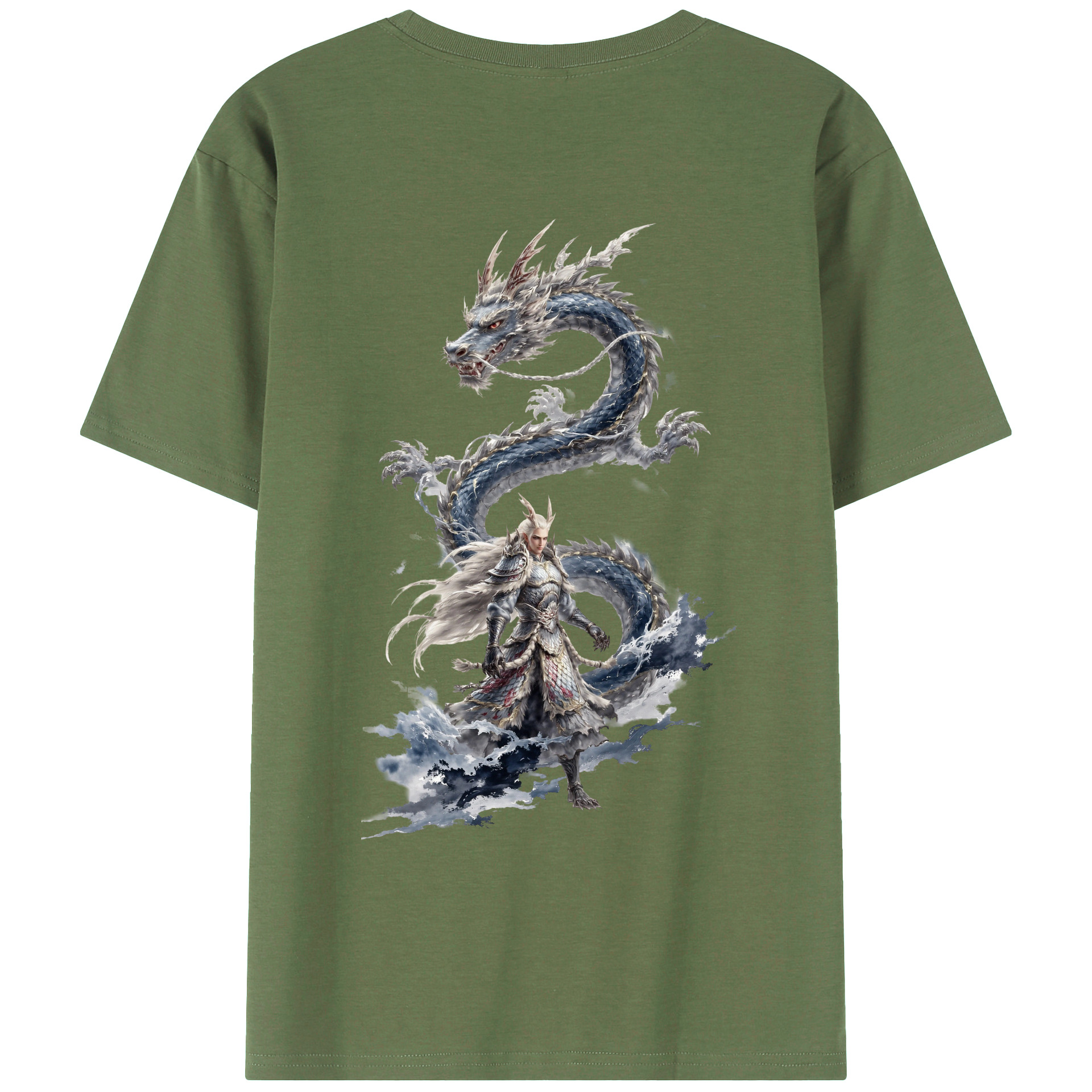 （画像用） Ne Zha 2 ナタ 魔童の大暴れ 綿100％ メンズ半袖Tシャツ（バックプリント） 通気性